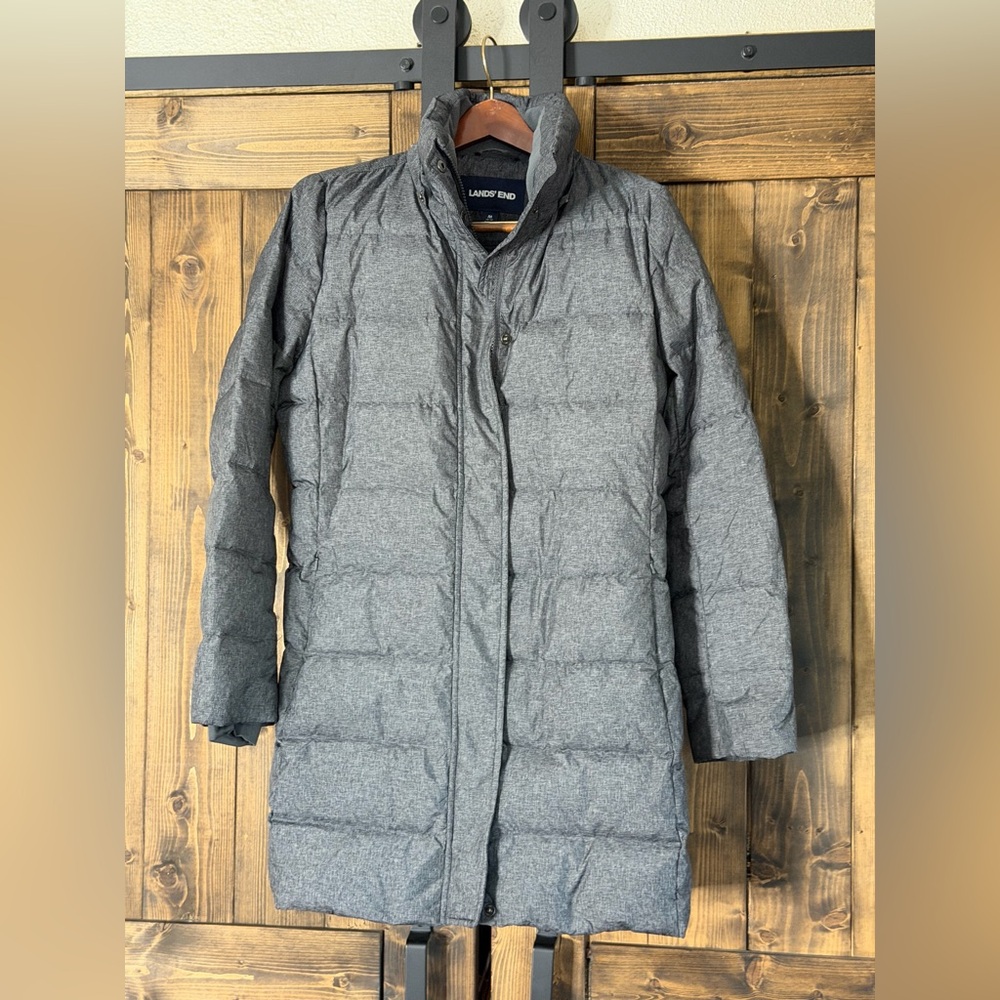 Lands' End Men's Charcoal Puffer Jacket